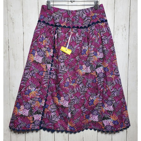 Kika Vargas x Target Skirt Size 2 Coral Reef Scallop Edge Midi Purple Print NWT - Picture 3 of 15